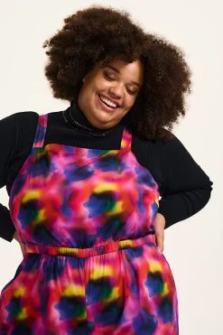 Sale Presley - Cotton Jumpsuit in Digital Blur Print All Jumpsuits