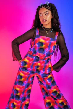 Sale Presley - Cotton Jumpsuit in Digital Blur Print All Jumpsuits