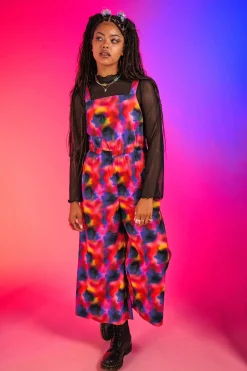 Sale Presley - Cotton Jumpsuit in Digital Blur Print All Jumpsuits