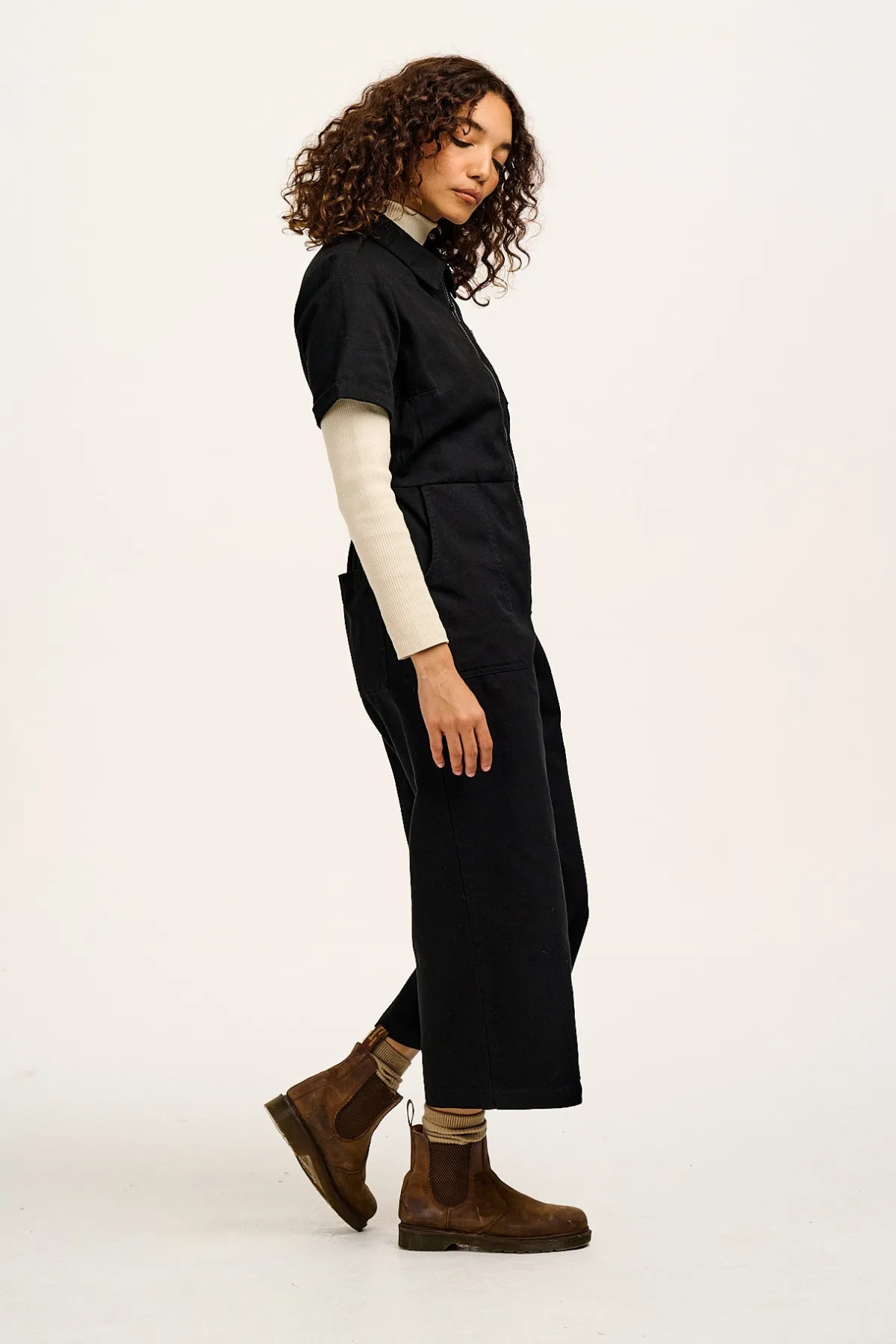 Fashion Ragan - Cotton Jumpsuit in Black Tall Range|All Jumpsuits