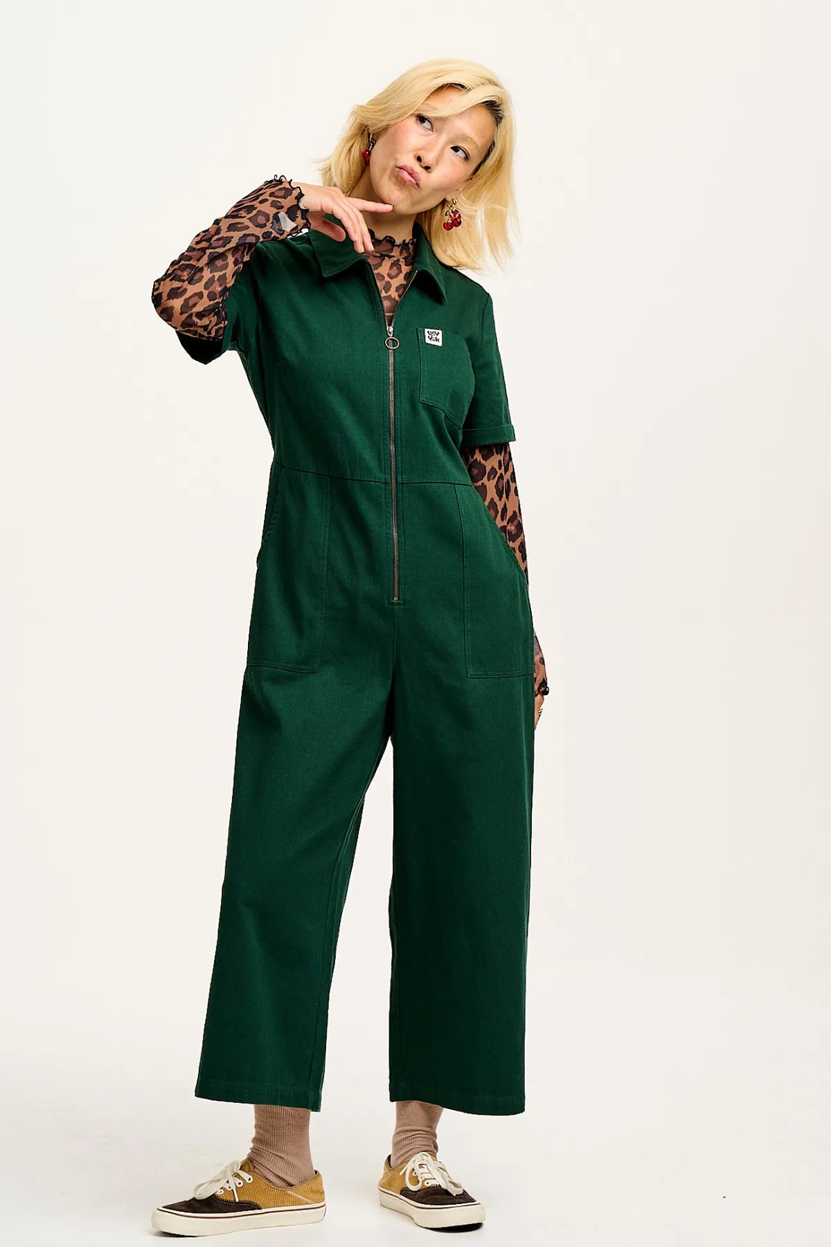Discount Ragan - Cotton Jumpsuit in Posy Green All Jumpsuits