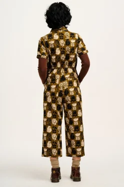 Fashion Ragan - Cotton Jumpsuit in Green Zela Print All Jumpsuits