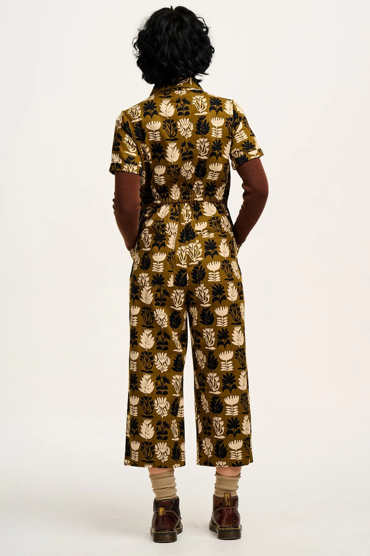 Fashion Ragan - Cotton Jumpsuit in Green Zela Print All Jumpsuits