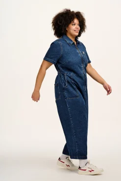 Clearance Ragan - Denim Jumpsuit in Mid Wash Blue All Jumpsuits|Tall Range