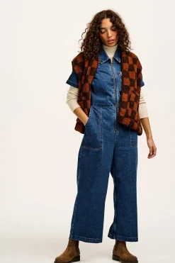 Clearance Ragan - Denim Jumpsuit in Mid Wash Blue All Jumpsuits|Tall Range