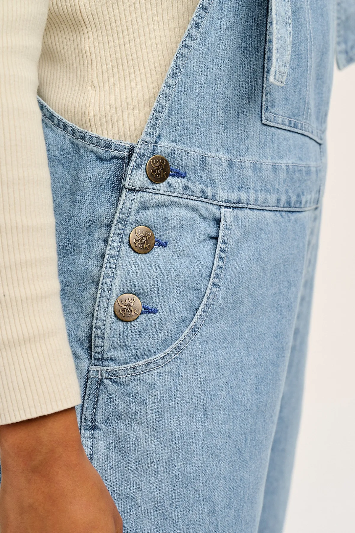 Discount Reuben - Denim Dungarees in Light Wash Blue All Dungarees|Reuben - Classic