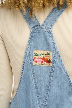 Discount Reuben - Denim Dungarees in Light Wash Blue All Dungarees|Reuben - Classic