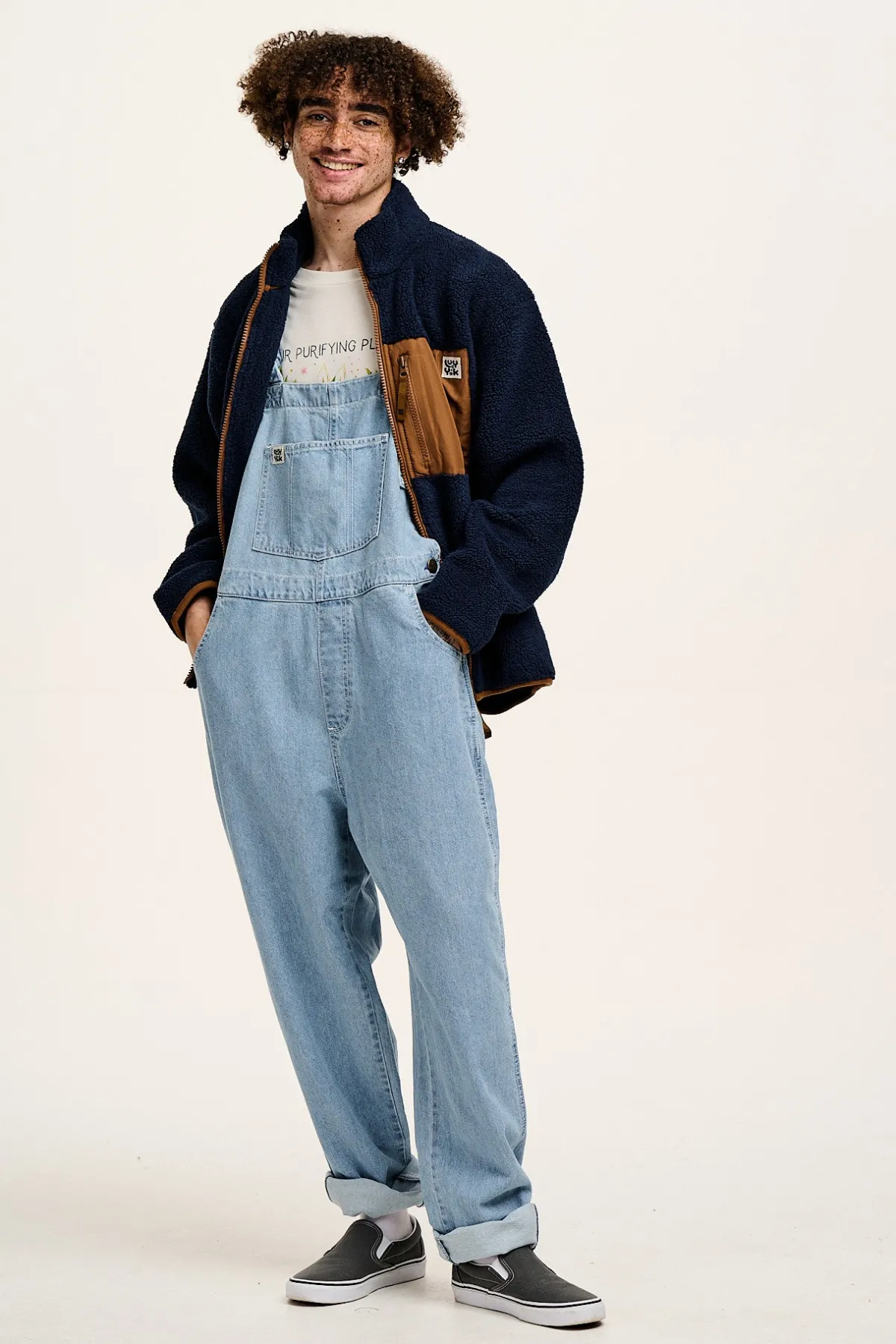 Discount Reuben - Denim Dungarees in Light Wash Blue All Dungarees|Reuben - Classic