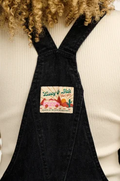 Outlet Reuben - Denim Dungarees in Washed Black All Dungarees|Reuben - Classic