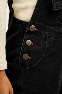 Outlet Reuben - Denim Dungarees in Washed Black All Dungarees|Reuben - Classic