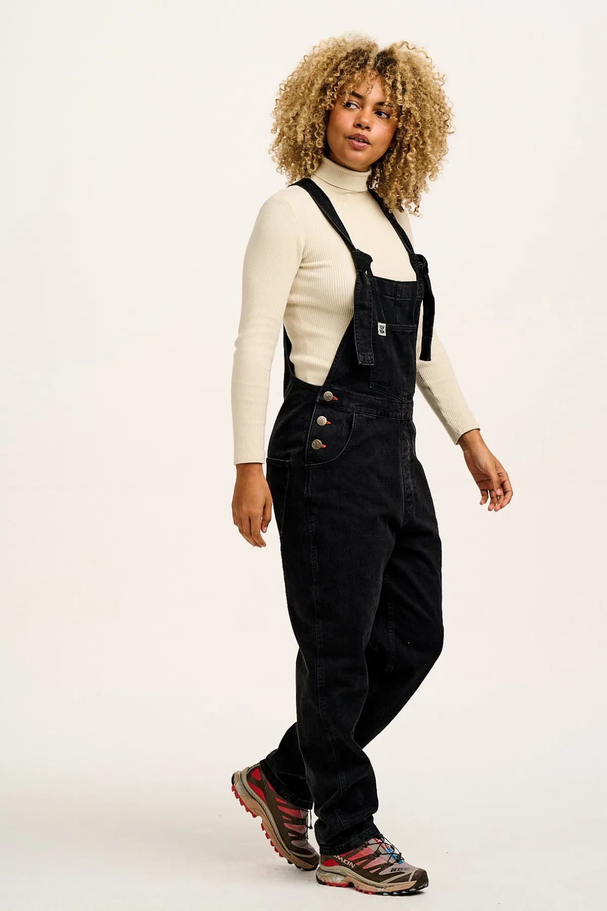 Outlet Reuben - Denim Dungarees in Washed Black All Dungarees|Reuben - Classic