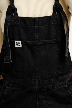 Outlet Reuben - Denim Dungarees in Washed Black All Dungarees|Reuben - Classic