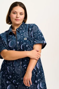 Sale Rex - Short Sleeve Corduroy Jumpsuit in Aurora Print All Jumpsuits