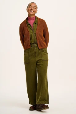 Online Robyn - V-Neck Knitted Cardigan in Caramel Cafe brown All Outerwear & Knitwear|Long Sleeve Tops