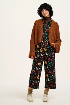 Online Robyn - V-Neck Knitted Cardigan in Caramel Cafe brown All Outerwear & Knitwear|Long Sleeve Tops