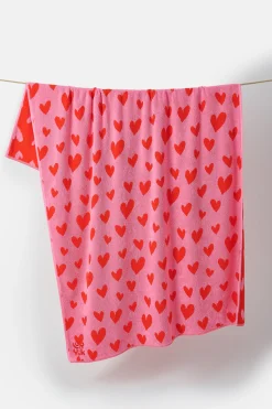 Sale Romola - Extra Large Towel in Pink Heart Cupid Print All Accessories|Homeware