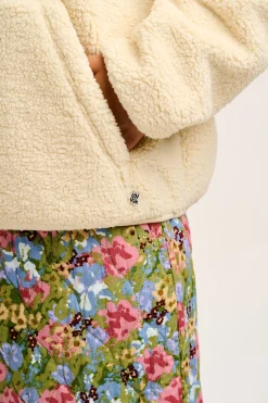 Sale Rory - Borg Fleece Hoodie in Cream All Outerwear & Knitwear|Sweaters & Hoodies