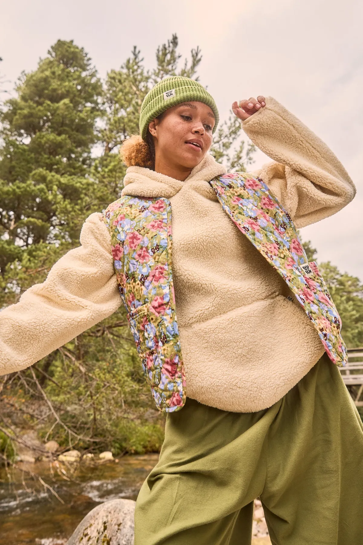 Sale Rory - Borg Fleece Hoodie in Cream All Outerwear & Knitwear|Sweaters & Hoodies