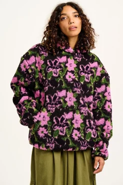 Clearance Rory - Borg Fleece Hoodie in Wilderley Floral Print All Outerwear & Knitwear|Sweaters & Hoodies