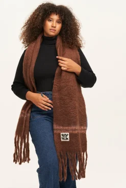 Best Rowan - Super Soft Scarf in Brown with Pink Stripe All Accessories|Scarves