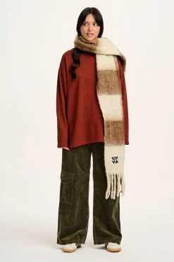 Best Rowan - Super Soft Scarf in Cream & Brown Checkerboard All Accessories|Scarves