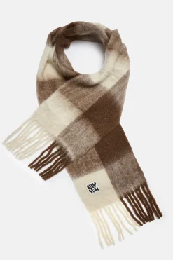 Best Rowan - Super Soft Scarf in Cream & Brown Checkerboard All Accessories|Scarves