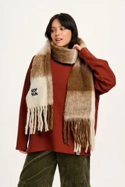 Best Rowan - Super Soft Scarf in Cream & Brown Checkerboard All Accessories|Scarves