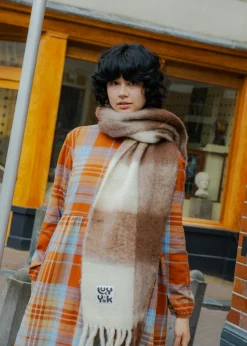 Best Rowan - Super Soft Scarf in Cream & Brown Checkerboard All Accessories|Scarves