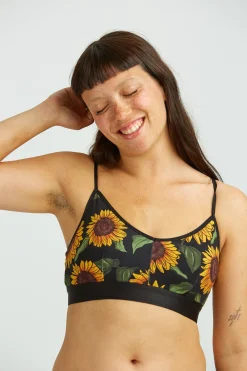 Fashion Ruby - Crop Top Cotton & Bamboo Bralette in Sunflower Print All Tops & Tees|All Underwear