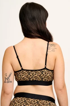 Sale Ruby - Crop Top Cotton & Bamboo Bralette in Leopard Print All Tops & Tees|All Underwear