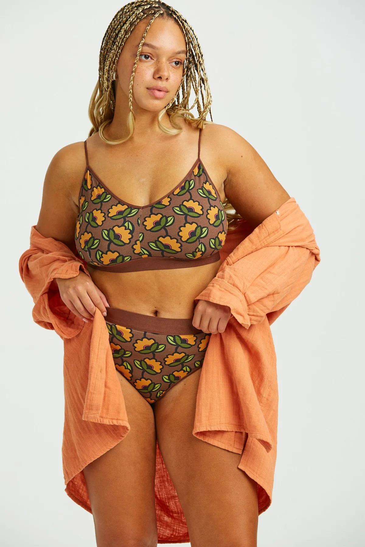 Online Ruby - Crop Top Cotton & Bamboo Bralette in Monica Print All Tops & Tees|All Underwear