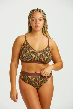 Online Ruby - Crop Top Cotton & Bamboo Bralette in Monica Print All Tops & Tees|All Underwear