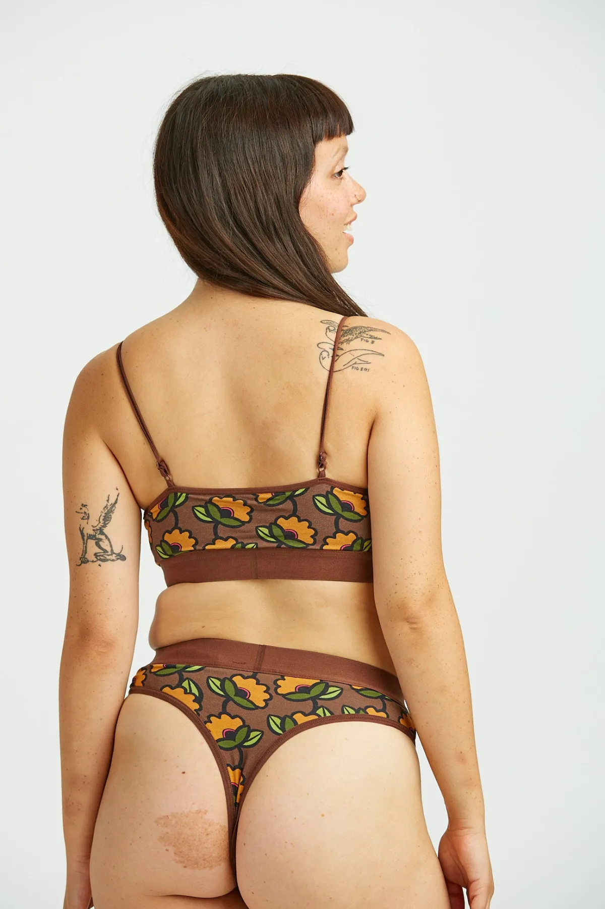 Online Ruby - Crop Top Cotton & Bamboo Bralette in Monica Print All Tops & Tees|All Underwear