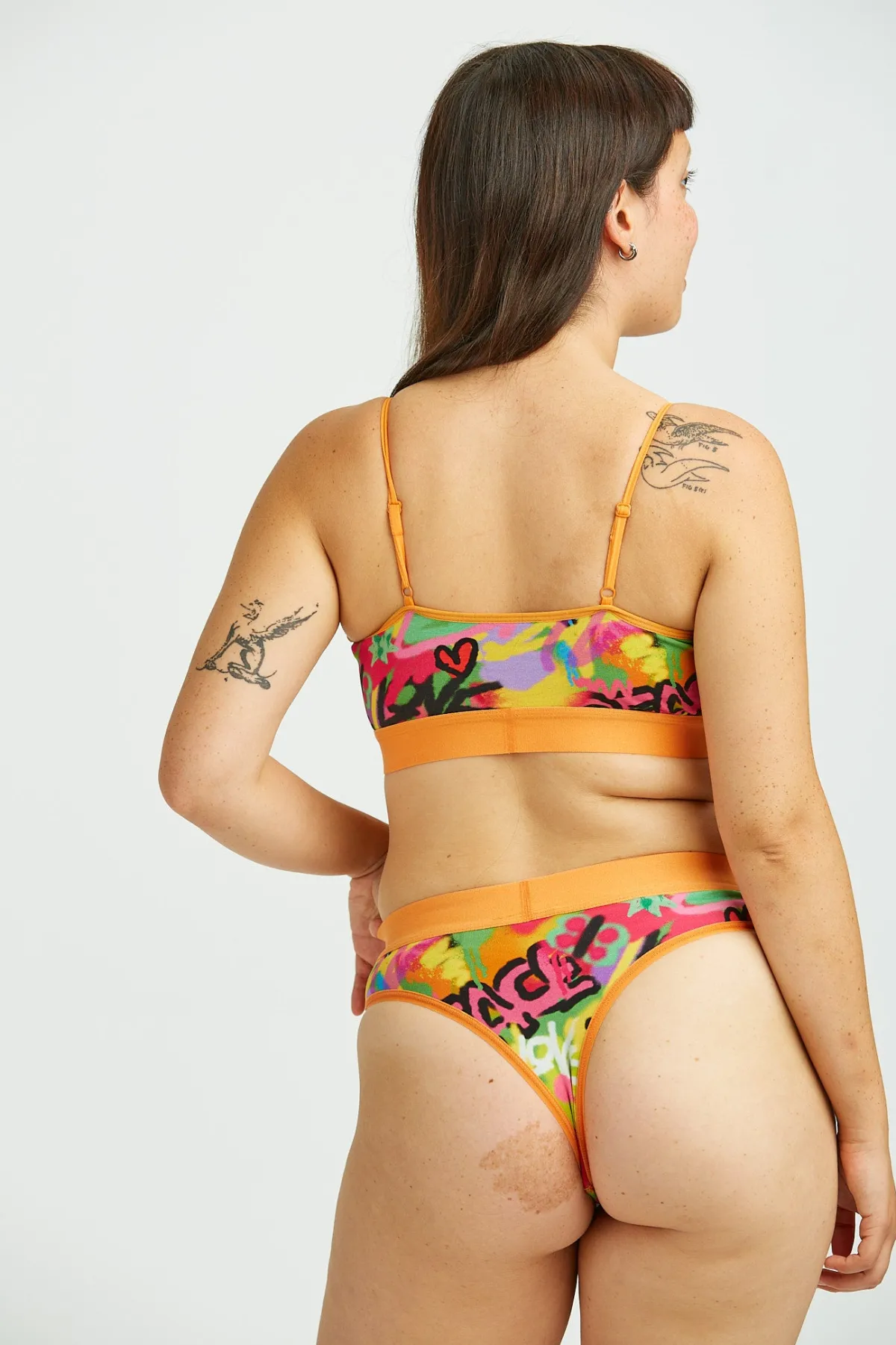 Discount Ruby - Crop Top Cotton & Bamboo Bralette in Graffiti Print All Tops & Tees|All Underwear