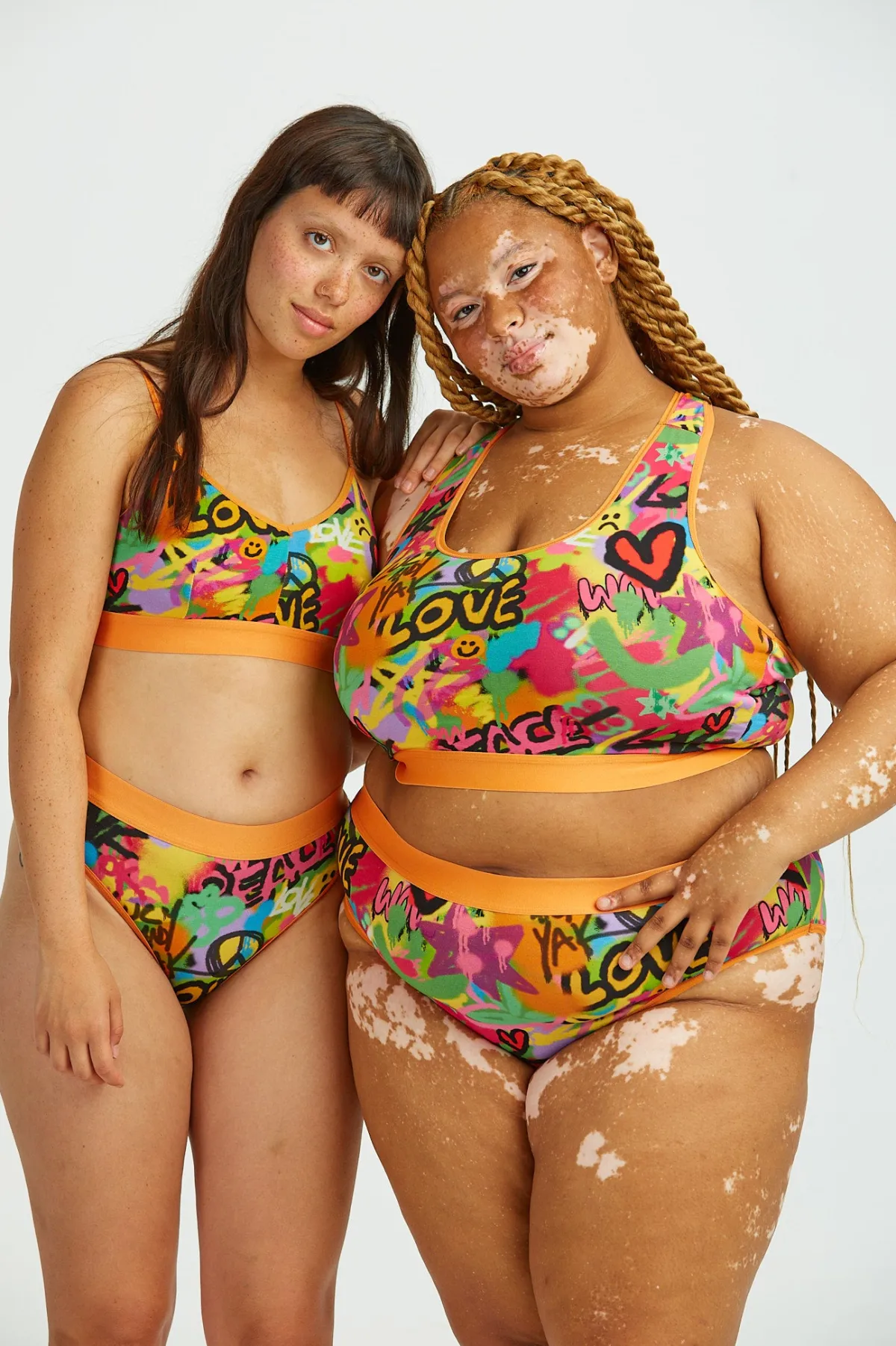 Discount Ruby - Crop Top Cotton & Bamboo Bralette in Graffiti Print All Tops & Tees|All Underwear