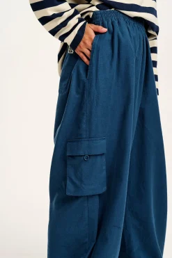Best Rumi - Cargo Brushed Cotton Trousers in Deep Teal All Bottoms|Trousers