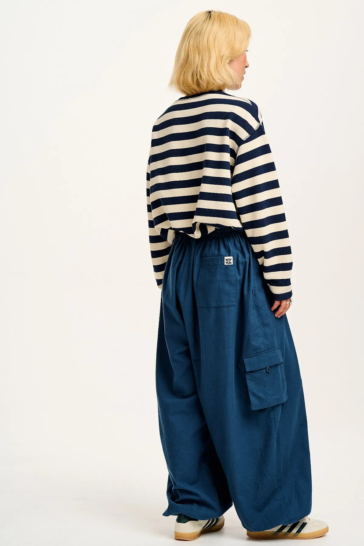 Best Rumi - Cargo Brushed Cotton Trousers in Deep Teal All Bottoms|Trousers