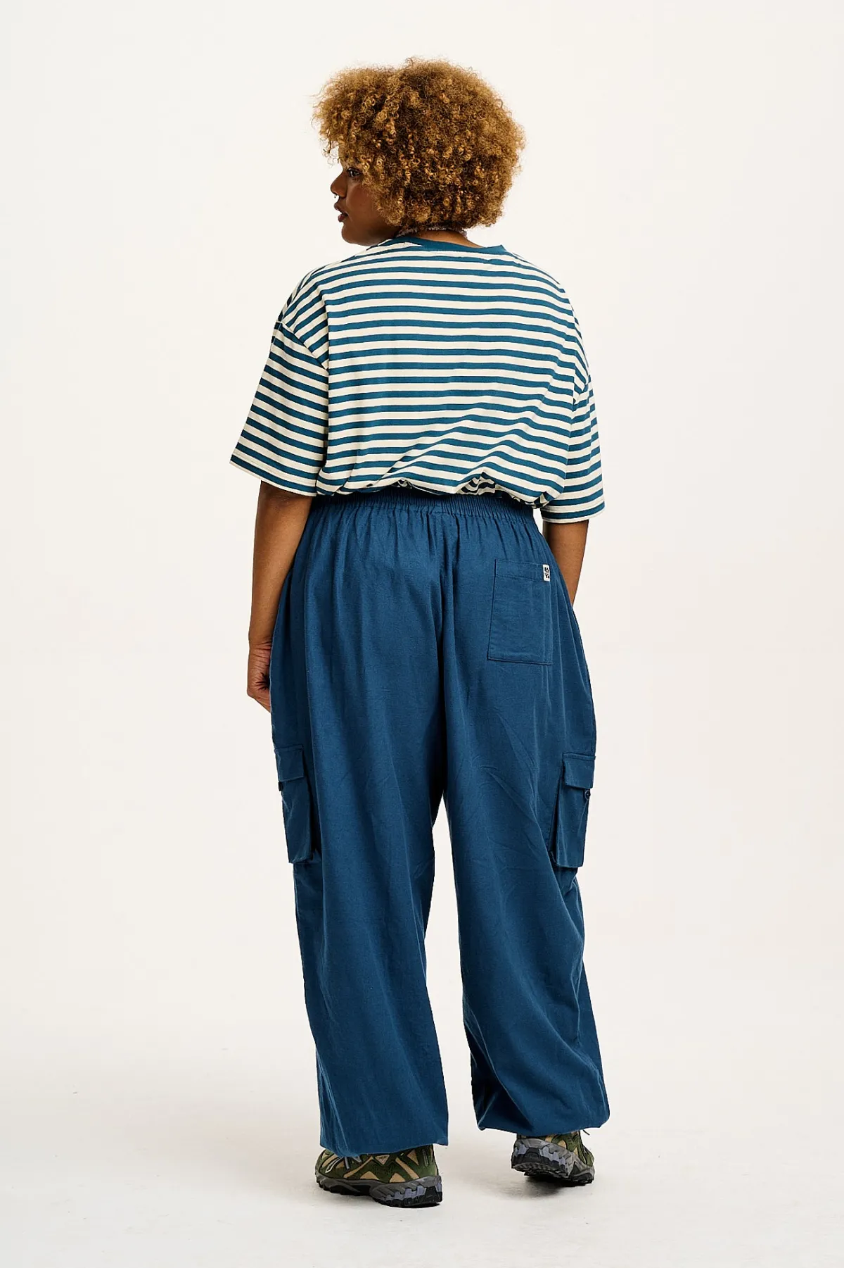 Best Rumi - Cargo Brushed Cotton Trousers in Deep Teal All Bottoms|Trousers