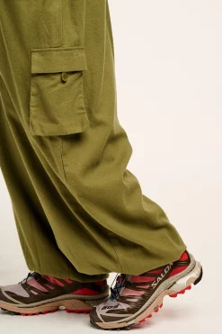 Hot Rumi - Cargo Brushed Cotton Trousers in Khaki All Bottoms|Trousers