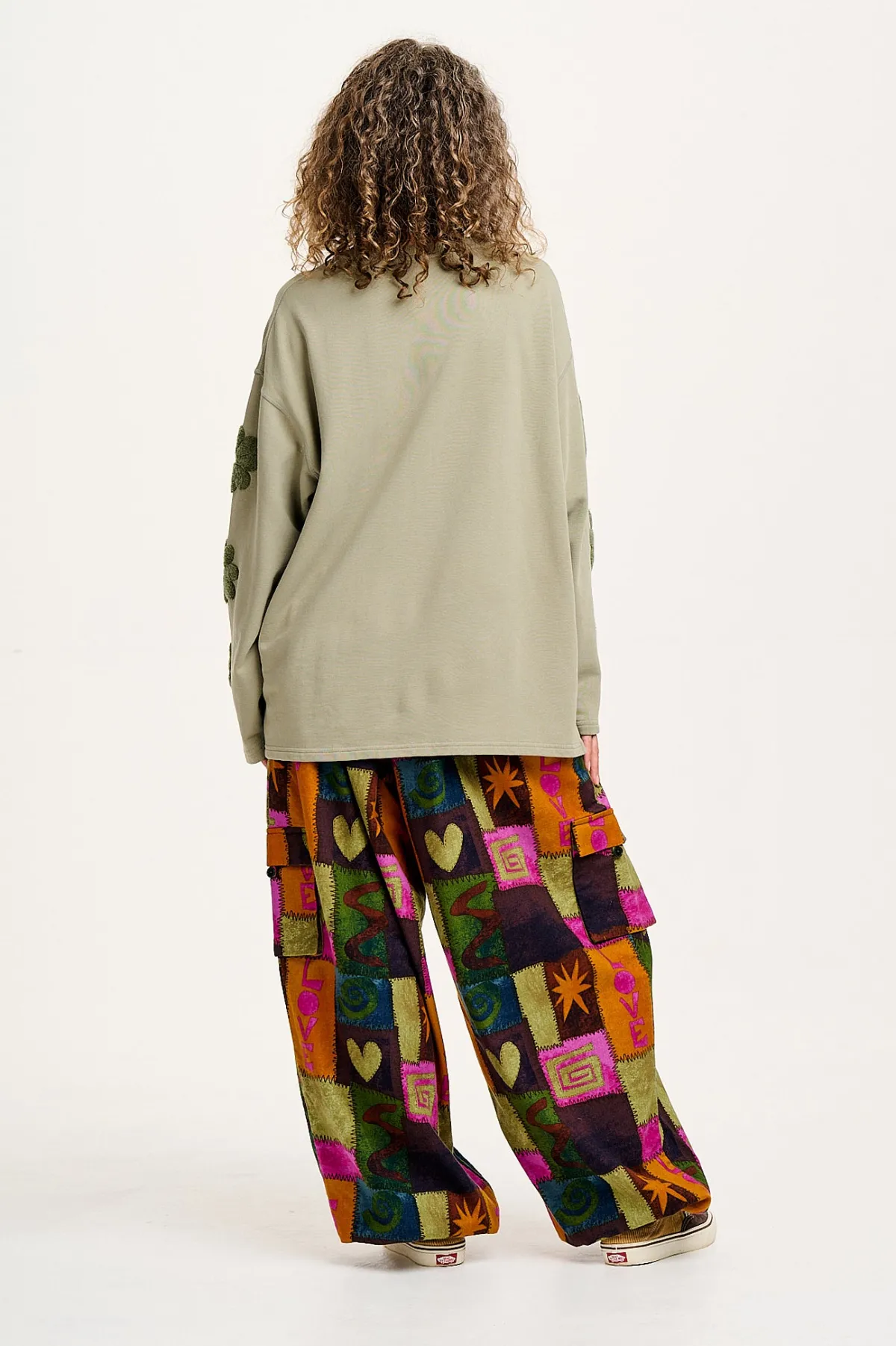 Best Rumi - Cargo Brushed Cotton Trousers in Courtney Patchwork Print All Bottoms|Trousers