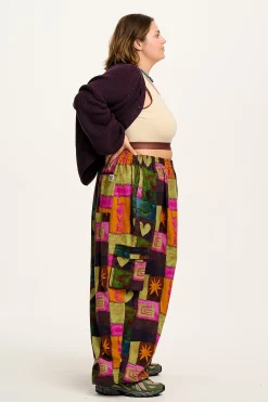 Best Rumi - Cargo Brushed Cotton Trousers in Courtney Patchwork Print All Bottoms|Trousers