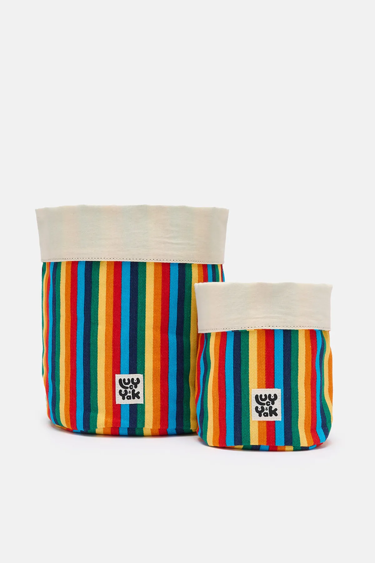 Online Runa - Plant Pot Covers in Rainbow Stripe Print (2 Pack) All Accessories|Homeware