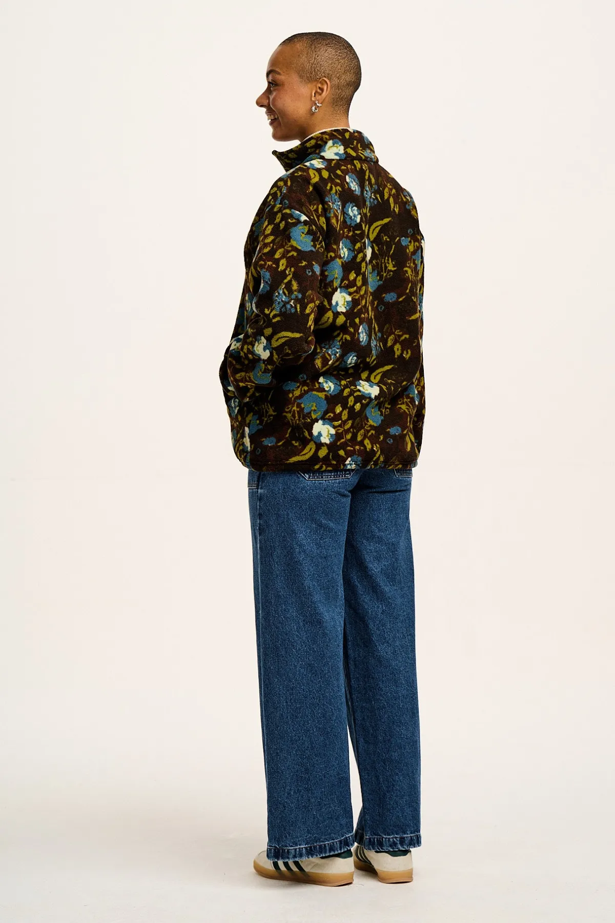 Outlet Stevie - Polar Fleece in Oak Brown Ingrid Floral Print All Outerwear & Knitwear|Fleeces