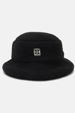 Best Travis - Borg Fleece Bucket Hat in Black All Accessories|Hats & Hair