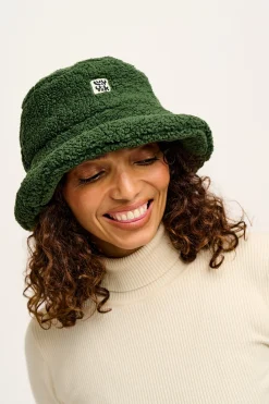 Outlet Travis - Borg Fleece Bucket Hat in Pine Green All Accessories|Hats & Hair