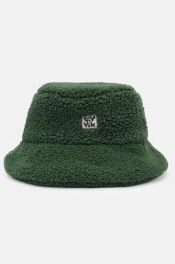 Outlet Travis - Borg Fleece Bucket Hat in Pine Green All Accessories|Hats & Hair