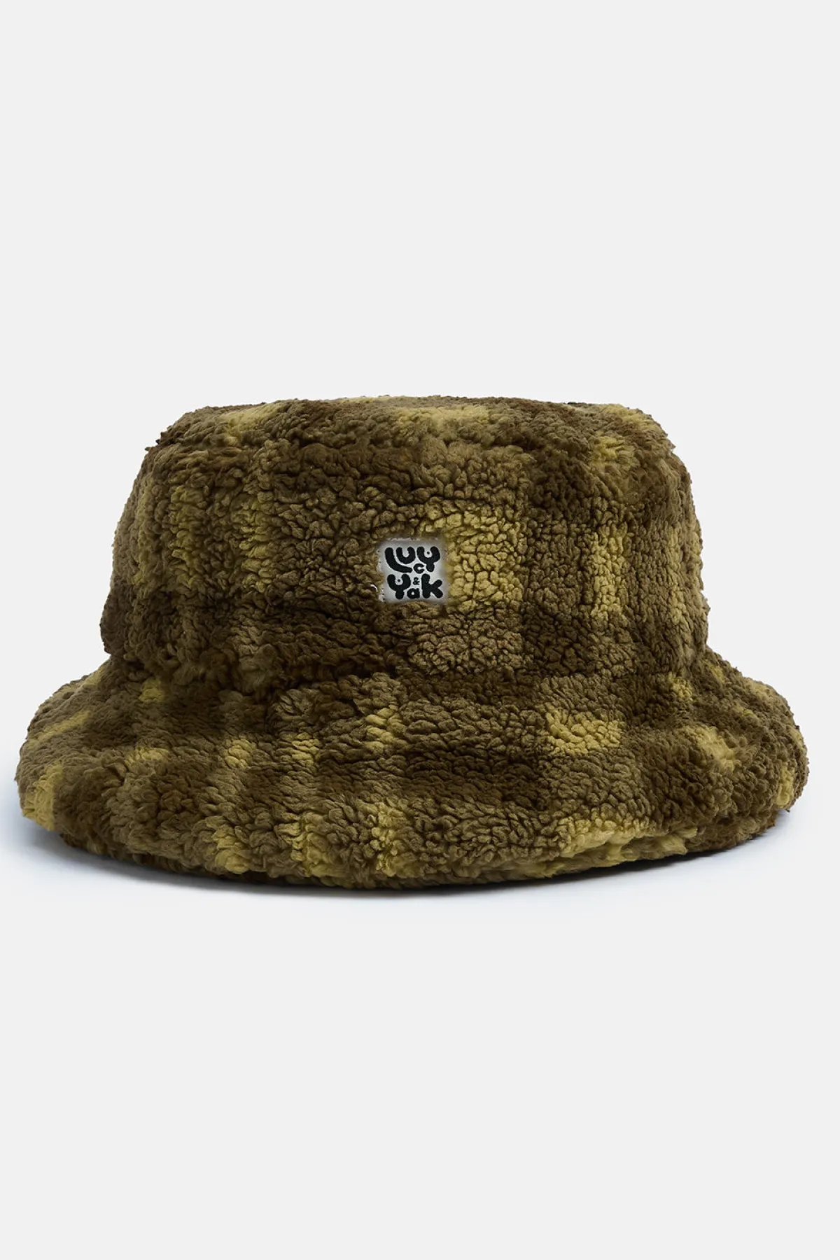 Clearance Travis - Borg Fleece Bucket Hat in Brown Cher Check Print All Accessories|Hats & Hair