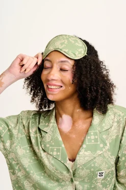 Clearance Yaima - Eye Mask in Green Eldorado Print All Nightwear|All Accessories