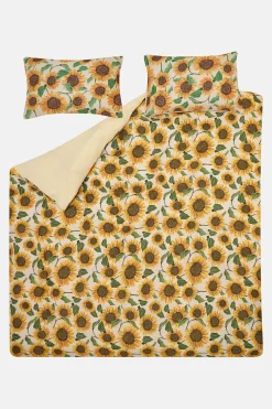 Hot Yolanda - Soft Cotton Bed Sheets in Cream Sunflower Print All Accessories|Homeware